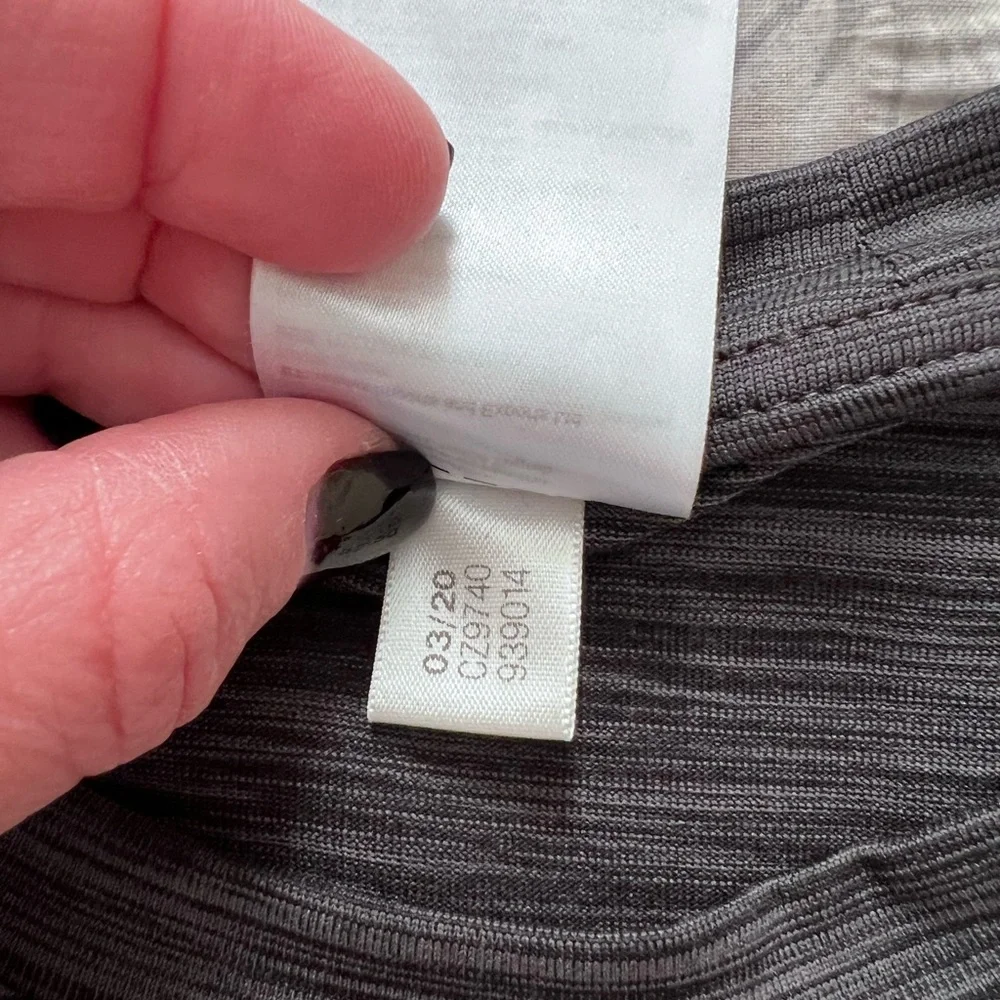 Adidas Men's Charcoal Striped Tee